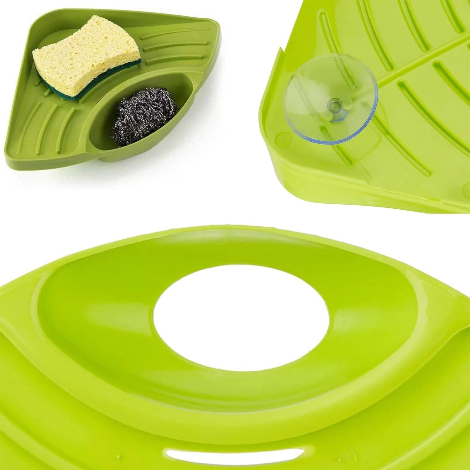 0861 Sink Strainer Basket Corner Kitchen Triangular Multi functional Drain Shelf DeoDap 0861 Sink Strainer Basket Corner Kitchen Triangular Multi functional Drain Shelf DeoDap